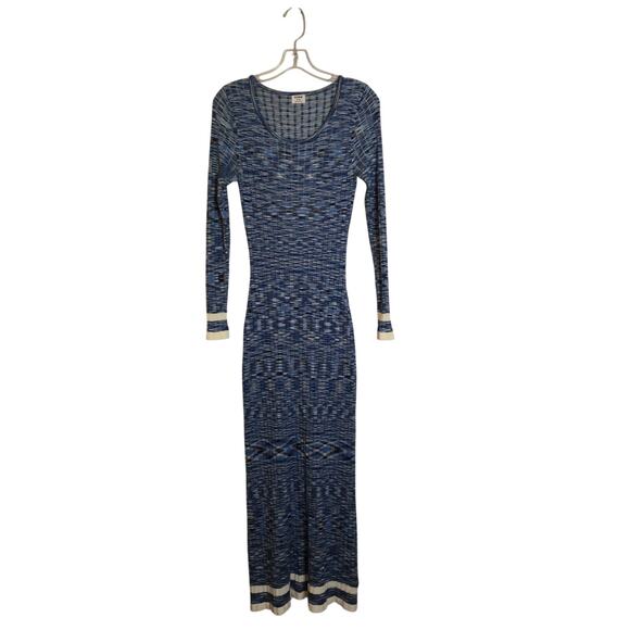 COTTON ON Blue Space Dye Ribbed Knit long Sleeve Maxi Sweater Dress Blue Size M - Picture 8 of 13